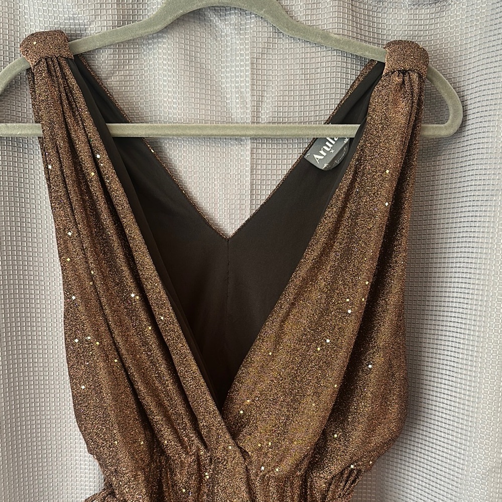 Arula Brown Sequin Women's Jumpsuit